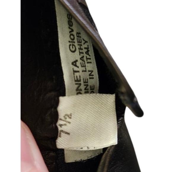 Sermoneta Black Leather Medium Length Gloves Size EU 7.5 /US S NWOT - Picture 5 of 7